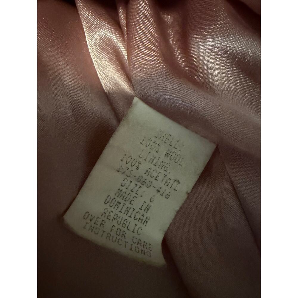 Vintage Y2K Moda International Pink Wool Fur Trim Overcoat Coat 6 - Picture 6 of 10